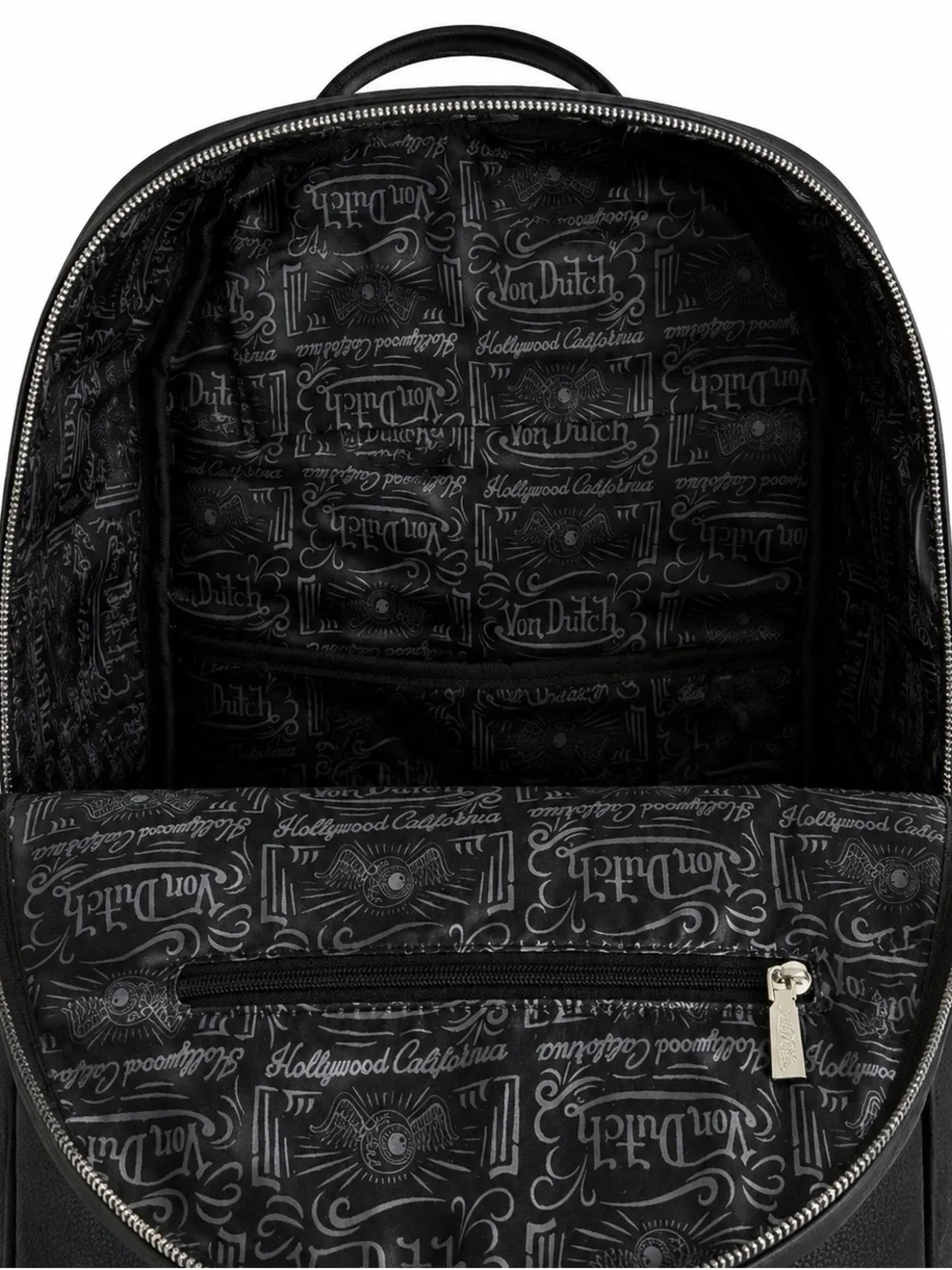 Von Dutch Black Graphic Backpack VDBP-013 One Size
